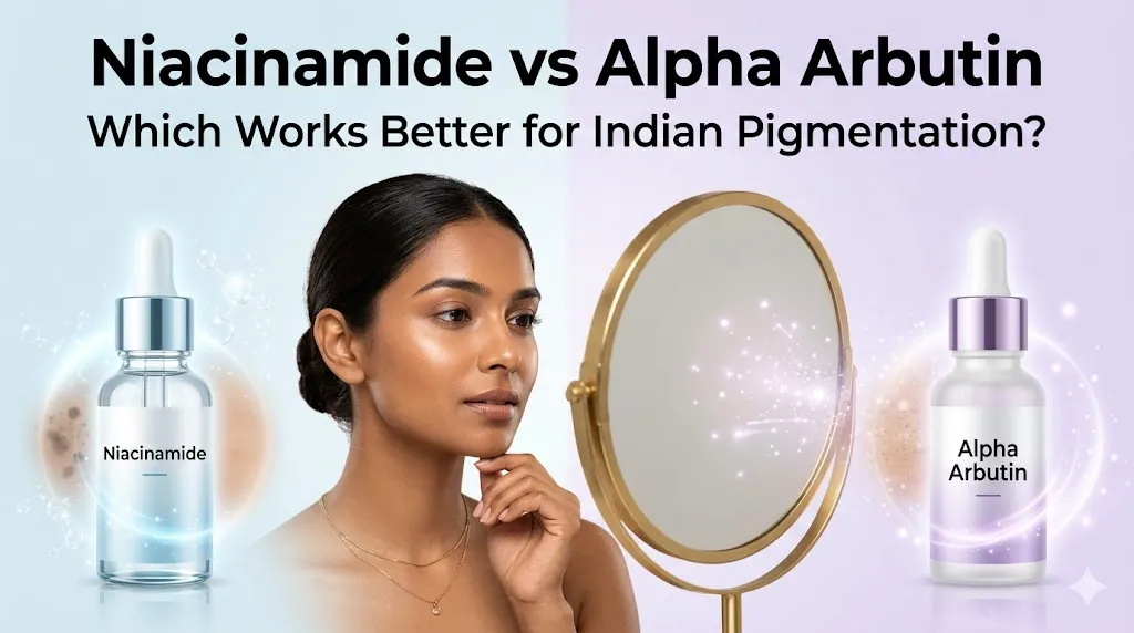 Niacinamide vs Alpha Arbutin comparison for Indian skin pigmentation and dark spots