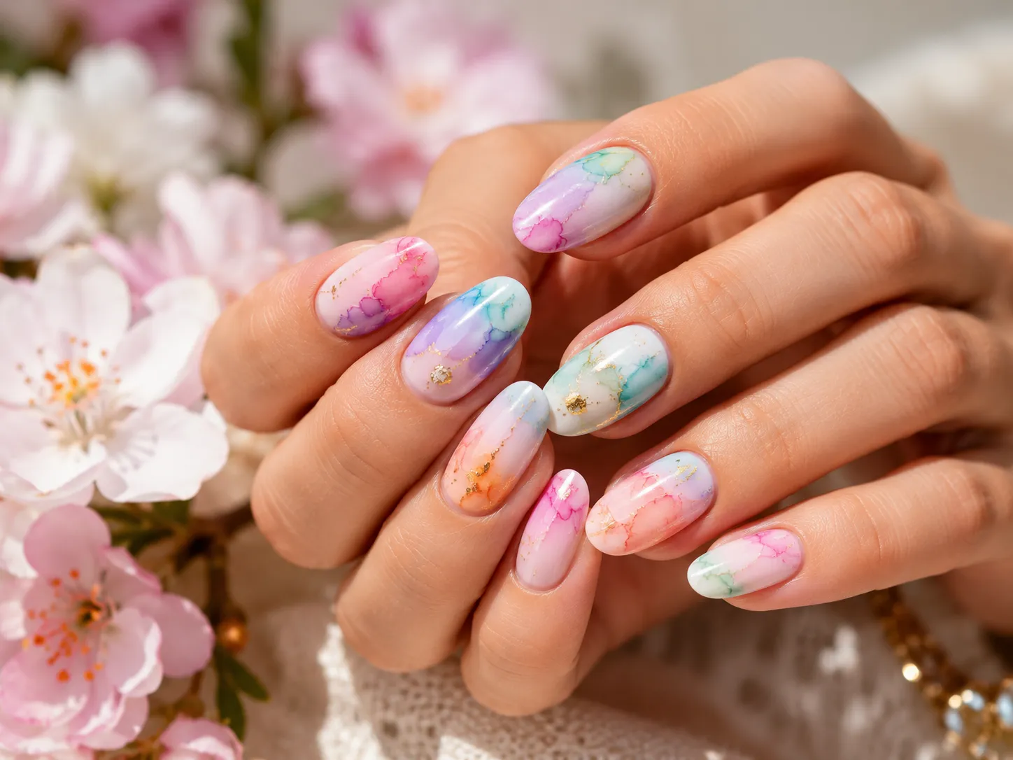 Chrome Layered  Cat-Eye Nails