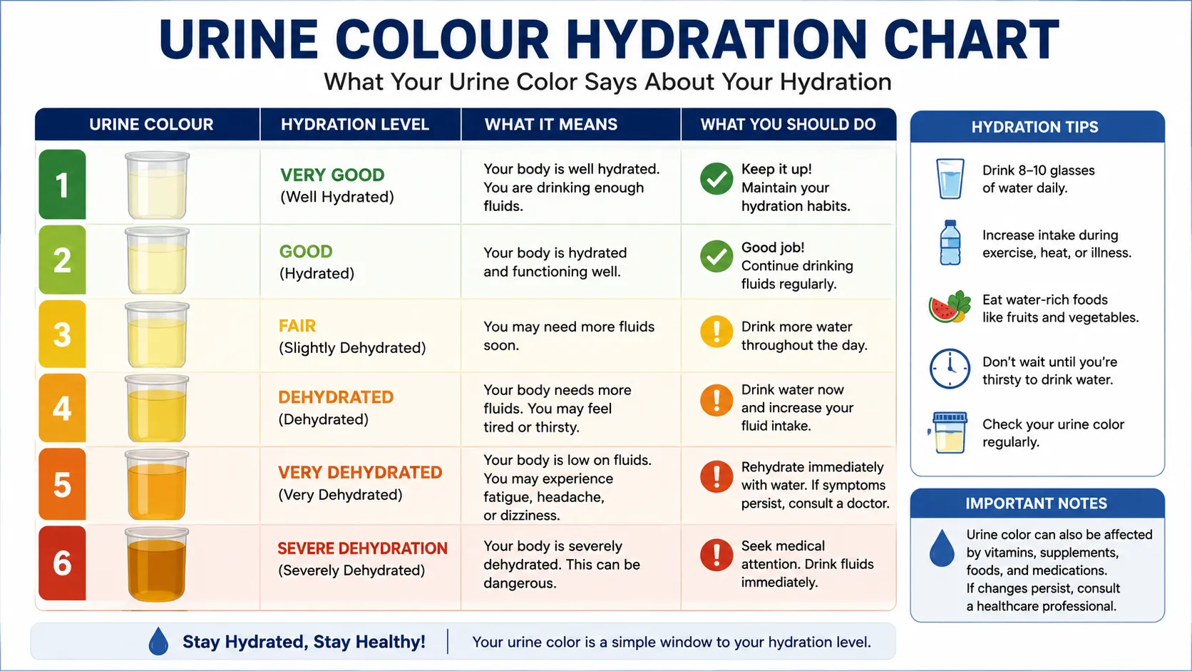 urine colour hydration chart