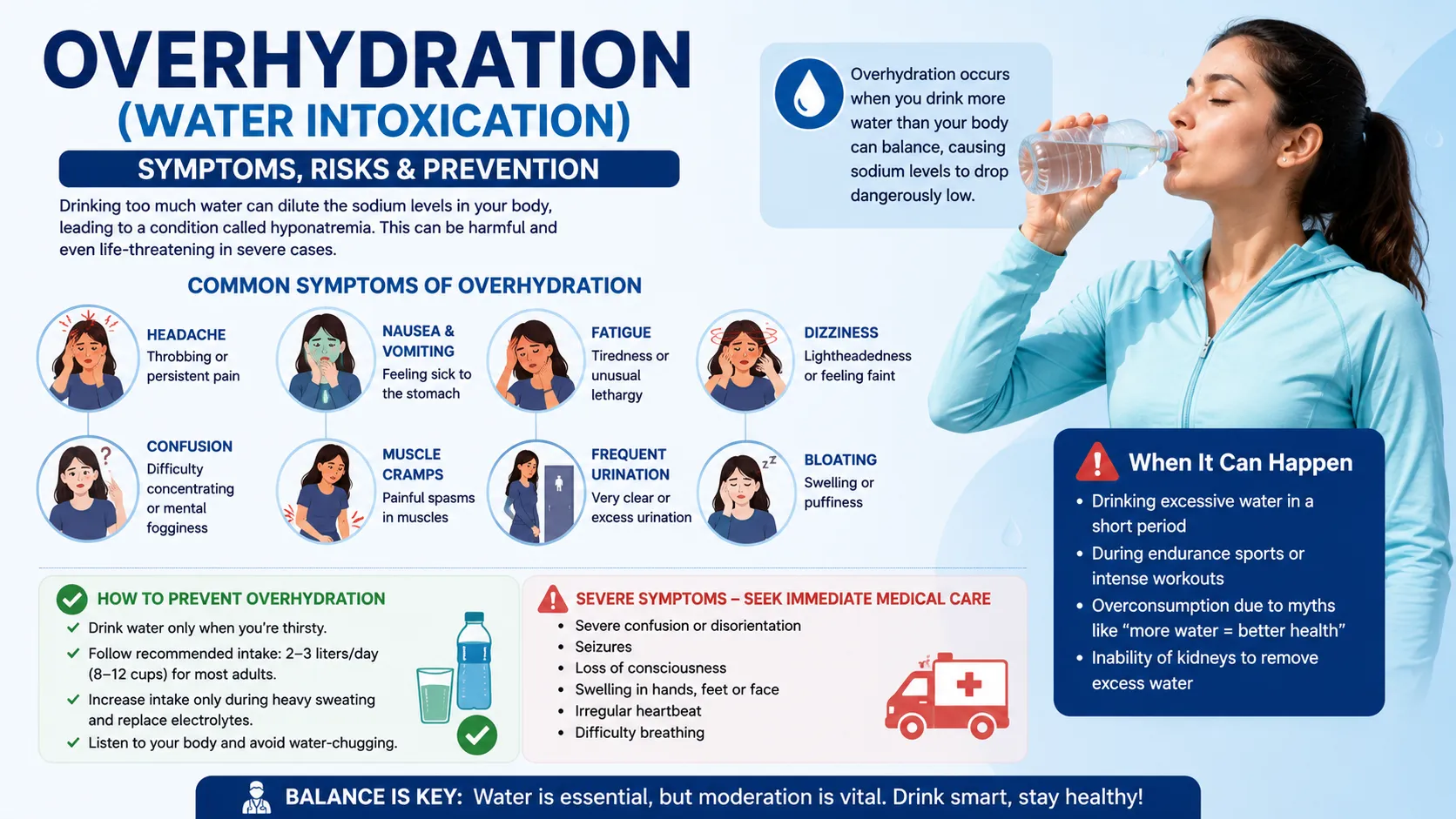 overhydration symptoms infographic