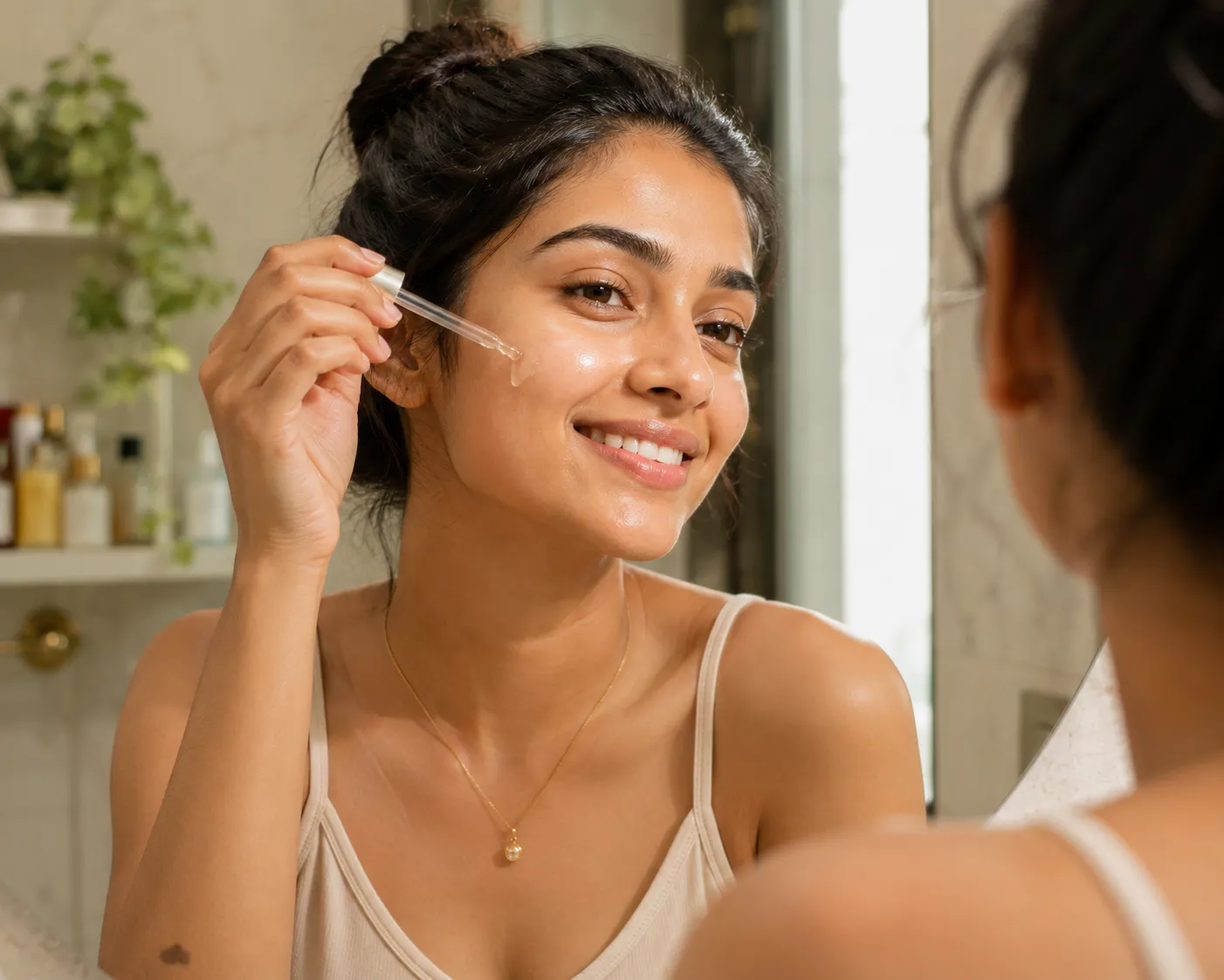 how to apply vitamin C serum morning routine Indian skin
