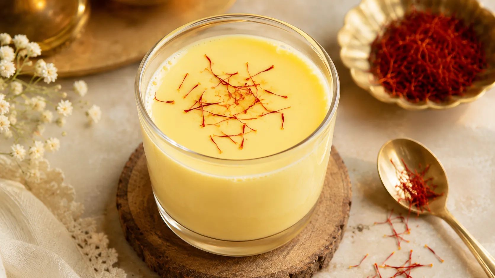 saffron in warm milk