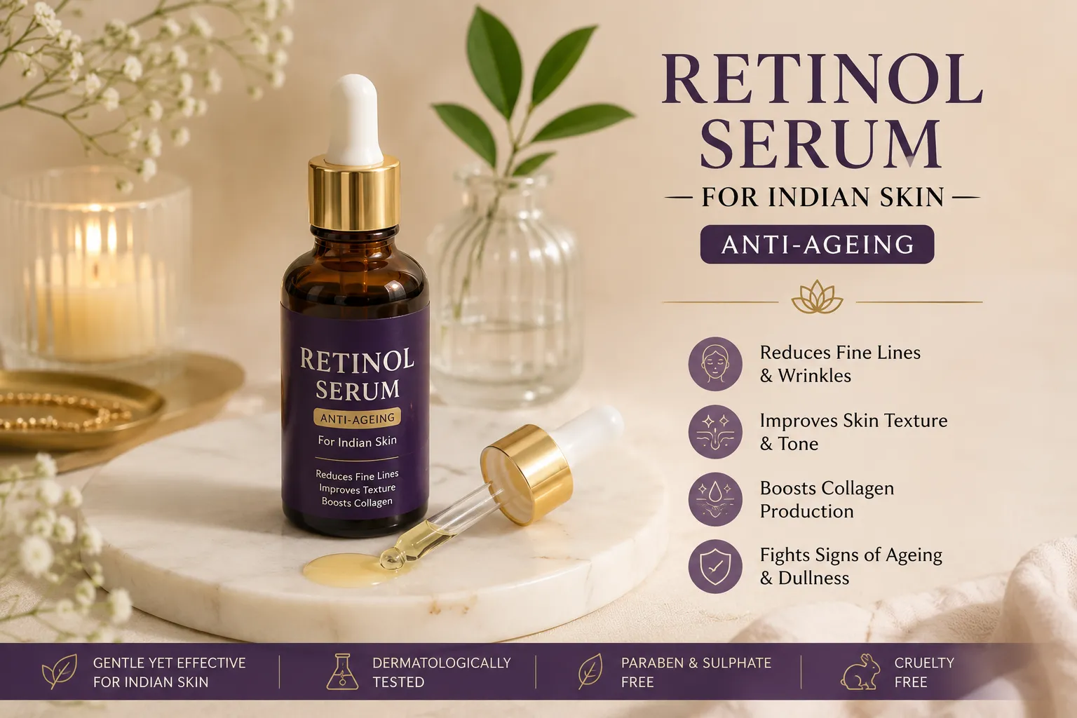 retinol serum for Indian skin anti ageing