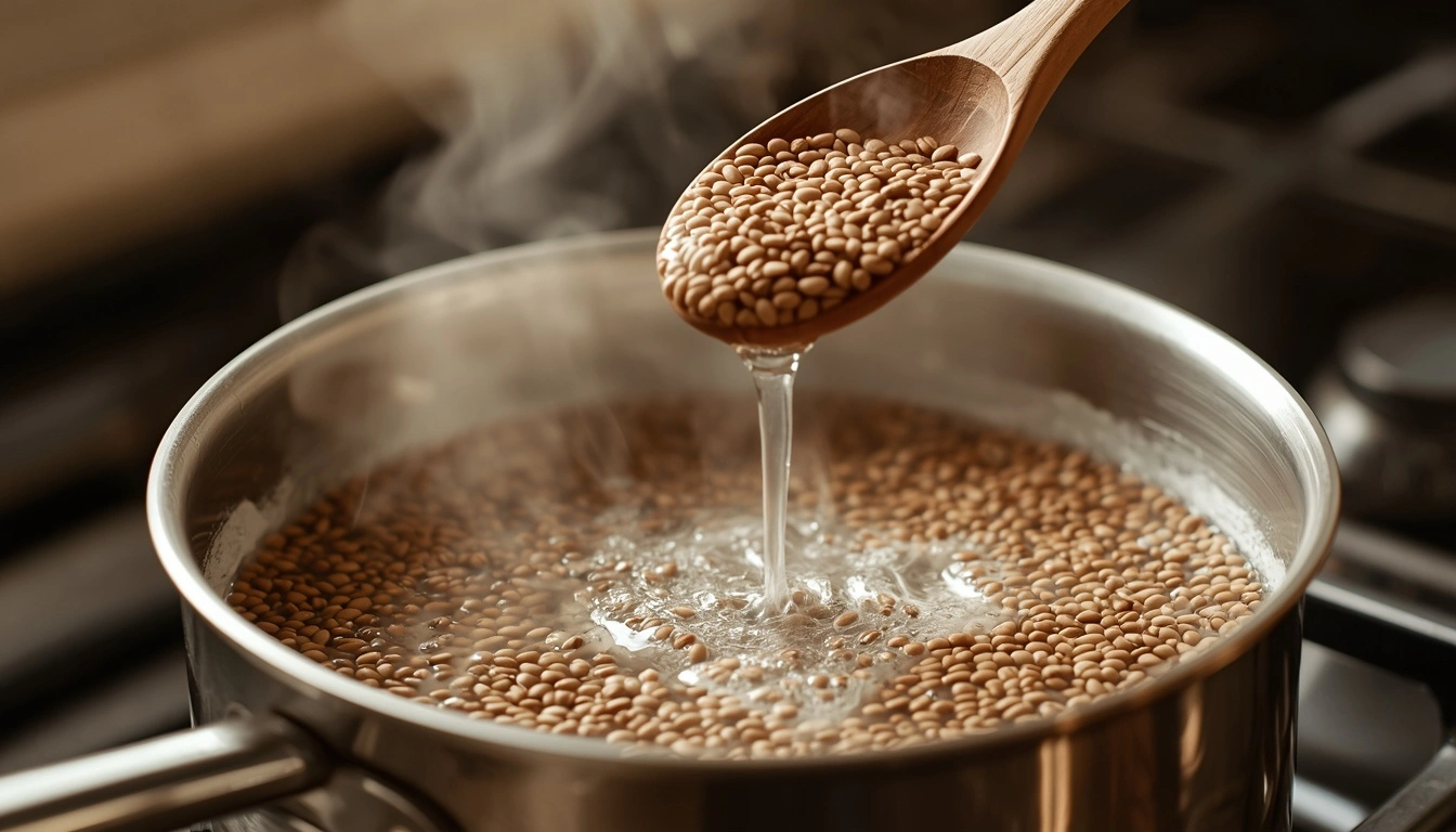 flaxseed gel making simmering saucepan egg white string