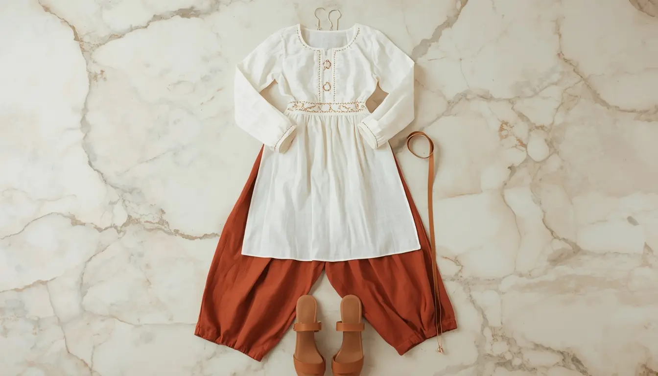 short kurta with wide leg trousers modern Indian fashion 2026